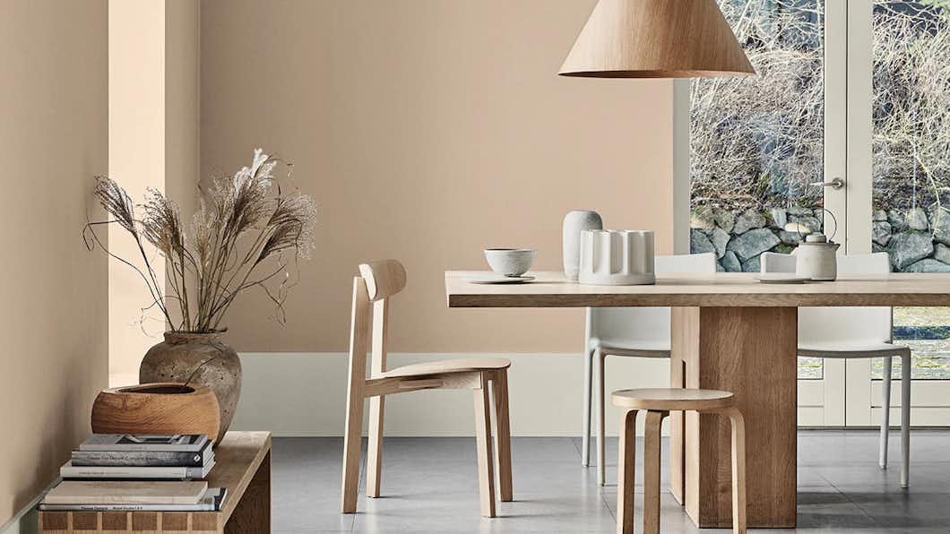 soft beige nude tones in a dining room